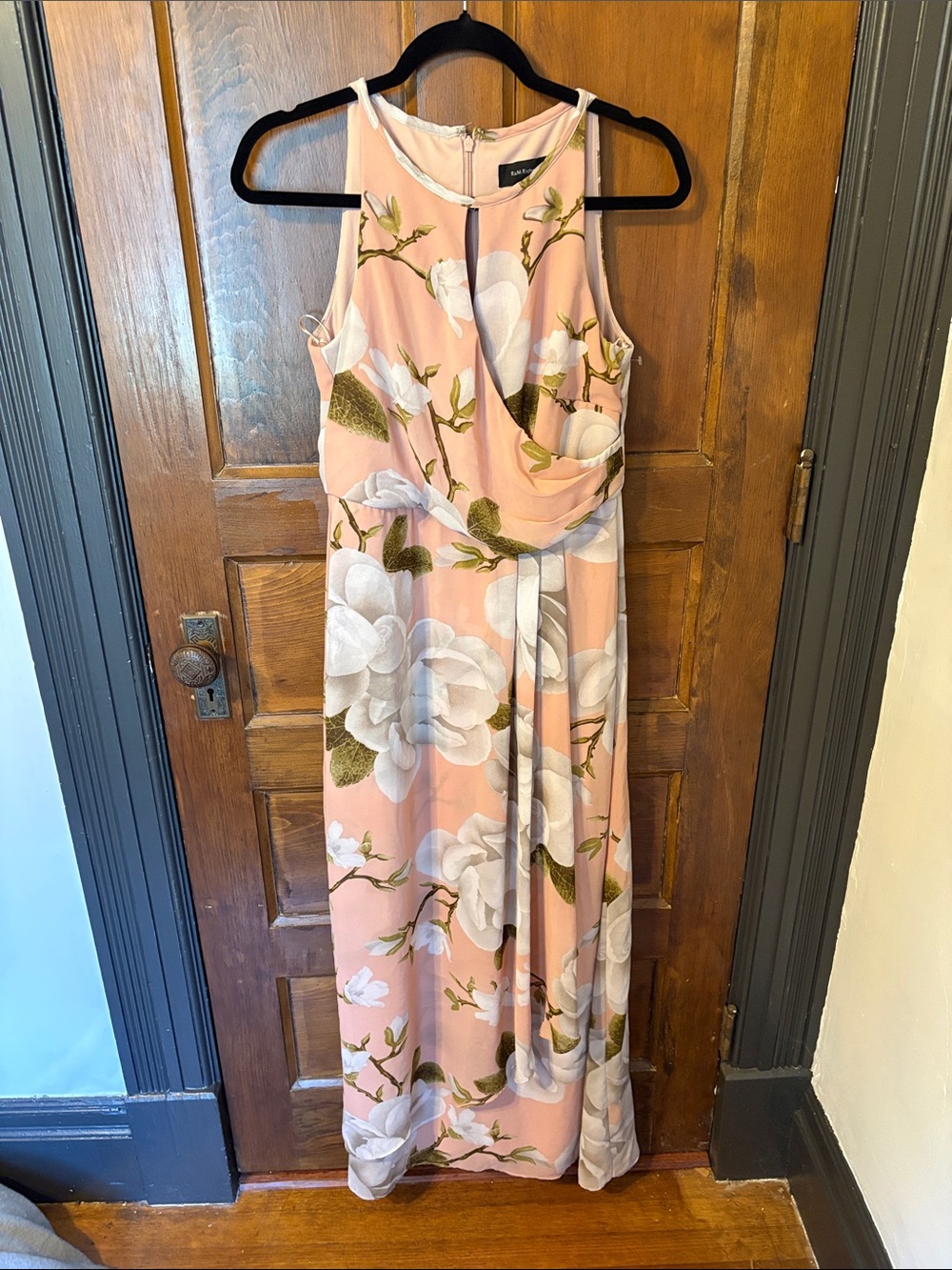 R&M Richards Blush Pink Floral Maxi Dress